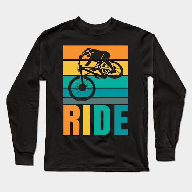 Ride Downhill Mountain Bike Long Sleeve T-Shirt by BIGUP